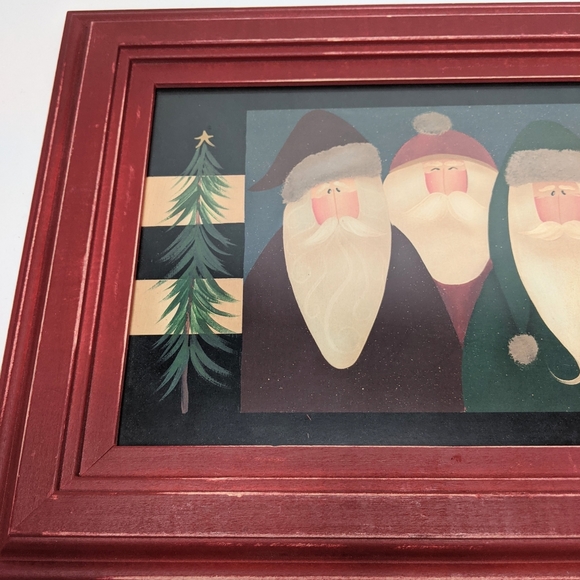 Fiddlestix Wall Art Print Primative Santas - Picture 5 of 12